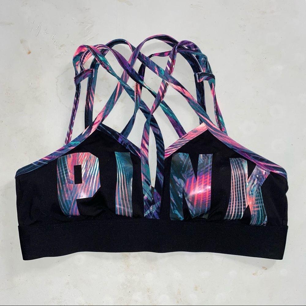 Pink sports bra